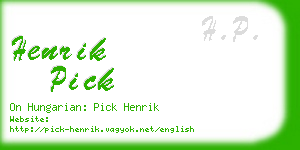 henrik pick business card